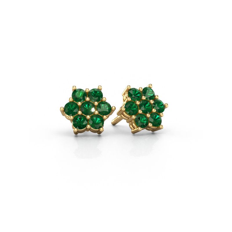 Clous d'oreilles Bonita 585 or jaune emeraude 2.4 mm