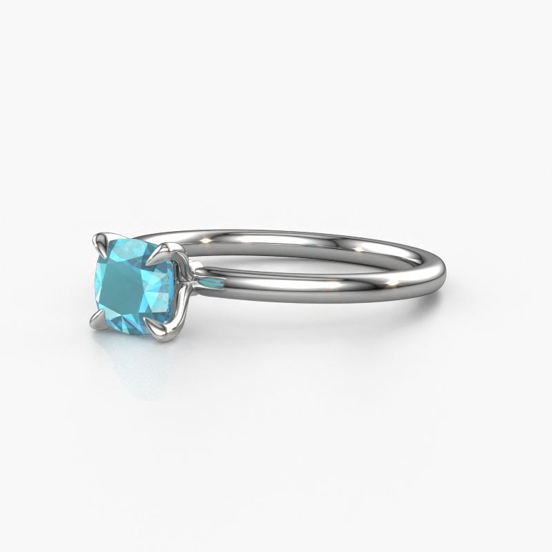 Image of Engagement Ring Crystal Cus 1<br/>585 white gold<br/>Blue topaz 5.5 mm
