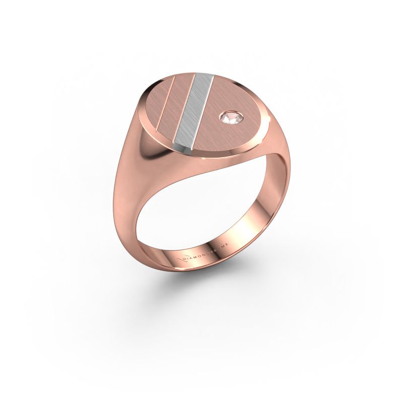 Signet ring Wesley 4 585 rose gold morganite champagne 2.5 mm