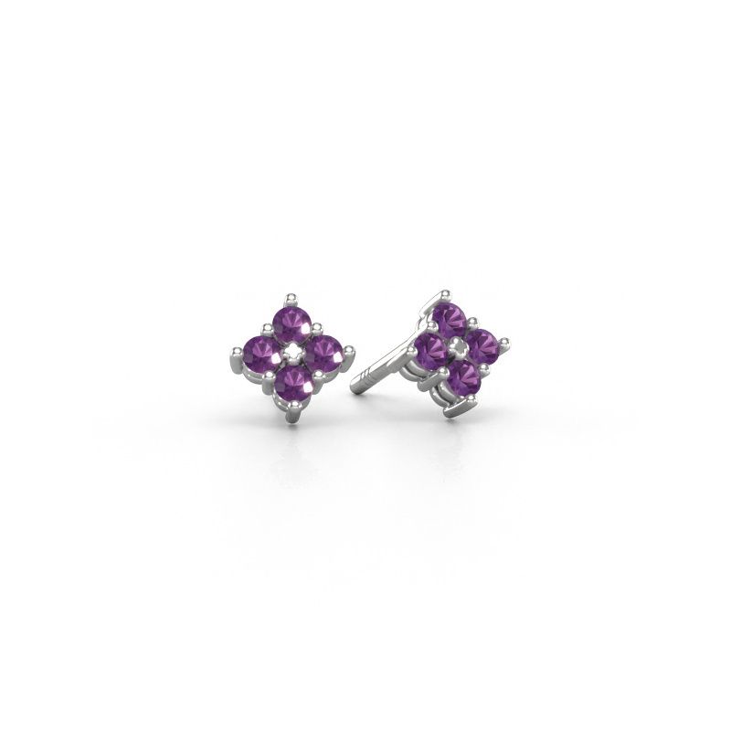 Stud earrings Maryetta 585 white gold amethyst 2 mm