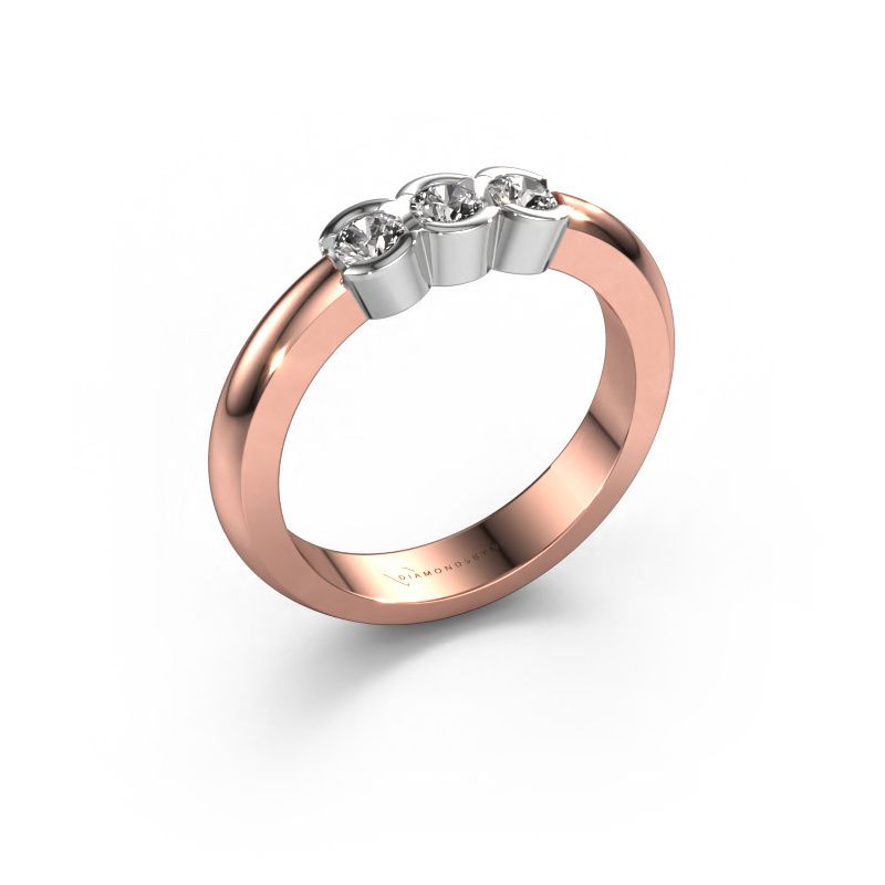 Bague Lotte 3 585 or rose diamant synthétique 0.30 crt