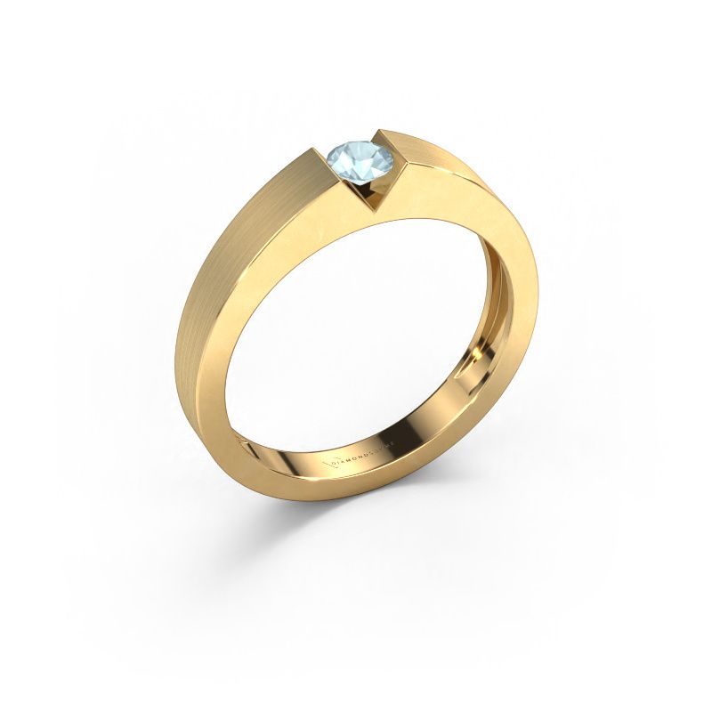 Verlobungsring Lizzy 1 585 Gold Aquamarin 3.7 mm