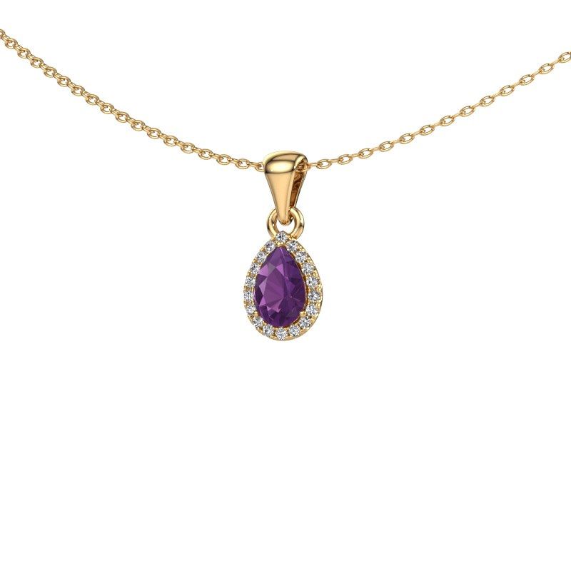 Pendant Seline per 585 gold amethyst 6x4 mm