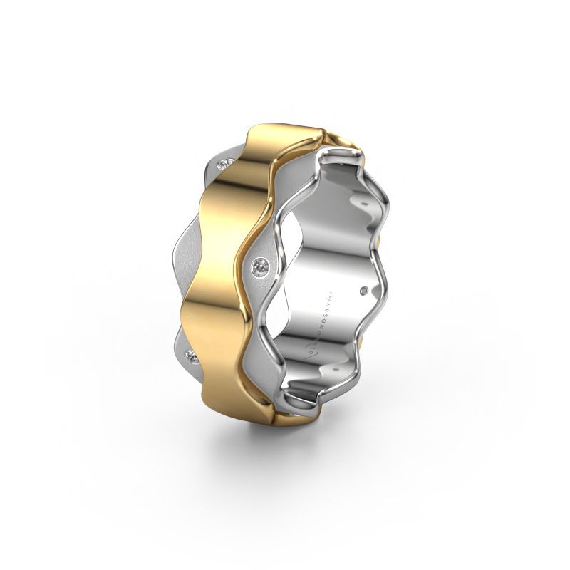 Alliance WH2034P 585 or blanc diamant synthétique ±7 x 2,4 mm