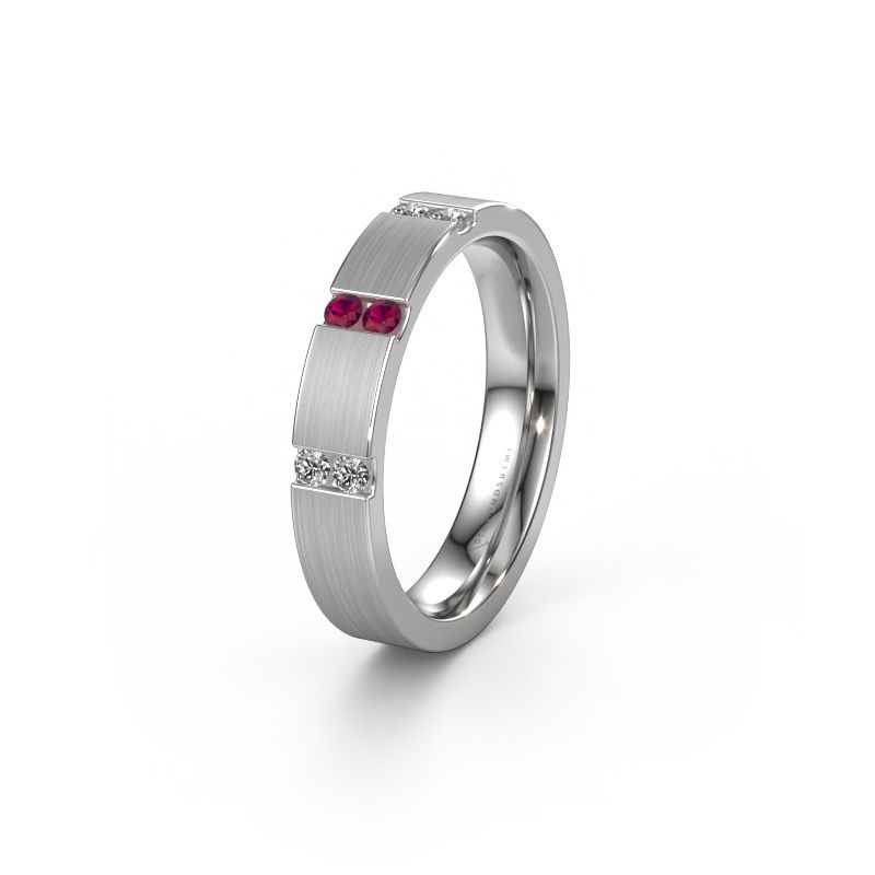 Trauring WH2133L14BM 950 Platin Rhodolit ±4 x 2,2 mm