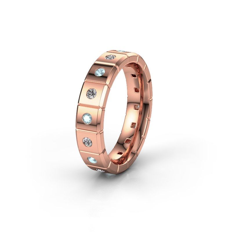 Image of Weddings ring WH2055L15DP<br/>585 rose gold ±5x2.4 mm<br/>Aquamarine