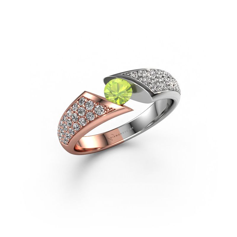 Engagement ring Hojalien 3 585 rose gold peridot 4.2 mm