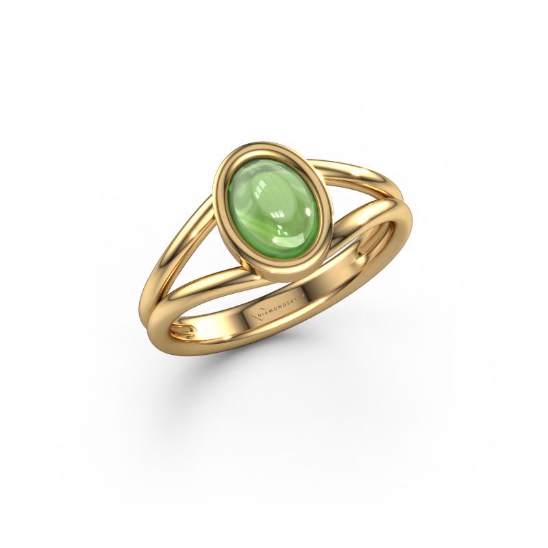 Ring Lieselotte 585 Gold Turmalin grün 9x7 mm