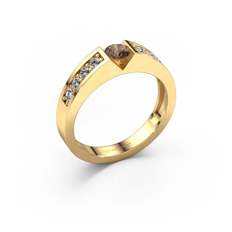 Verlovingsring Lizzy 2 585 goud bruine diamant 0.30 crt