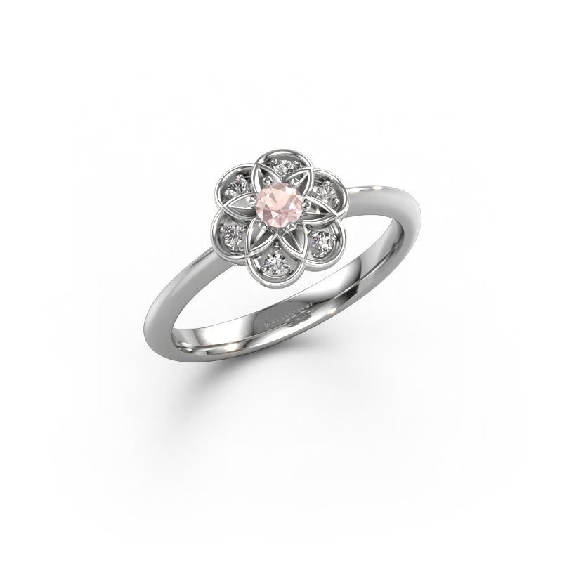 Ring Uma 585 white gold morganite champagne 3 mm
