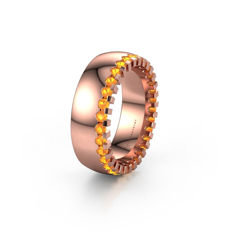 Trouwring WH6120L27C 585 rosé goud citrien ±7x2.2 mm