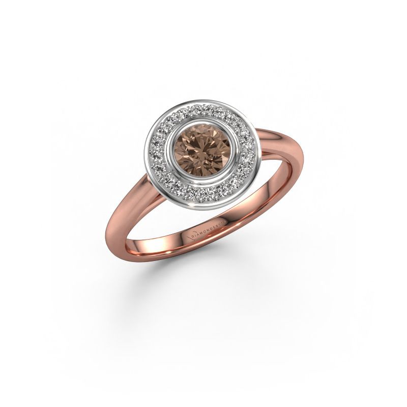 Verlobungsring Noud 1 RND 585 Roségold Braun Diamant 0.534 crt