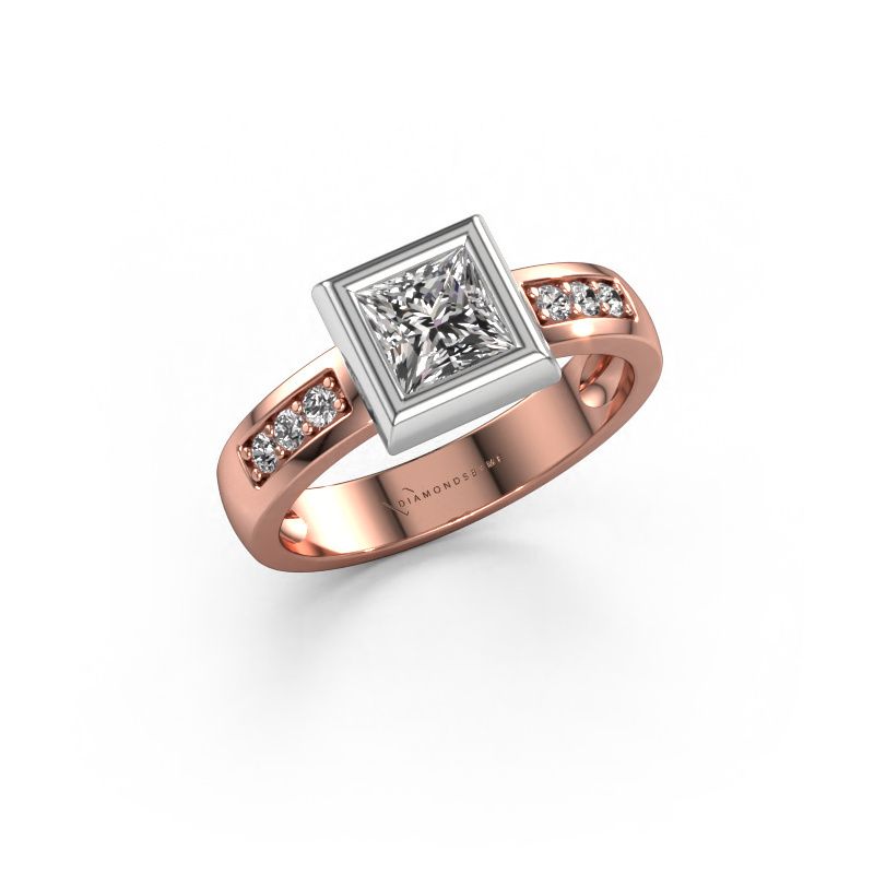 Ring Charlotte Square 585 rose gold diamond 0.40 crt
