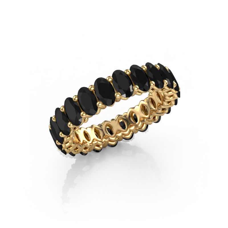 Vorsteckring Heddy OVL 3x5 585 Gold Schwarz Diamant 6.072 crt
