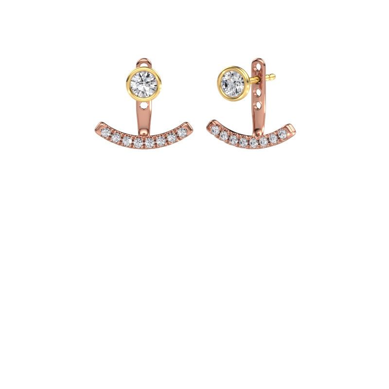 Oorbellen Rosetta 585 rosé goud diamant 1.24 crt