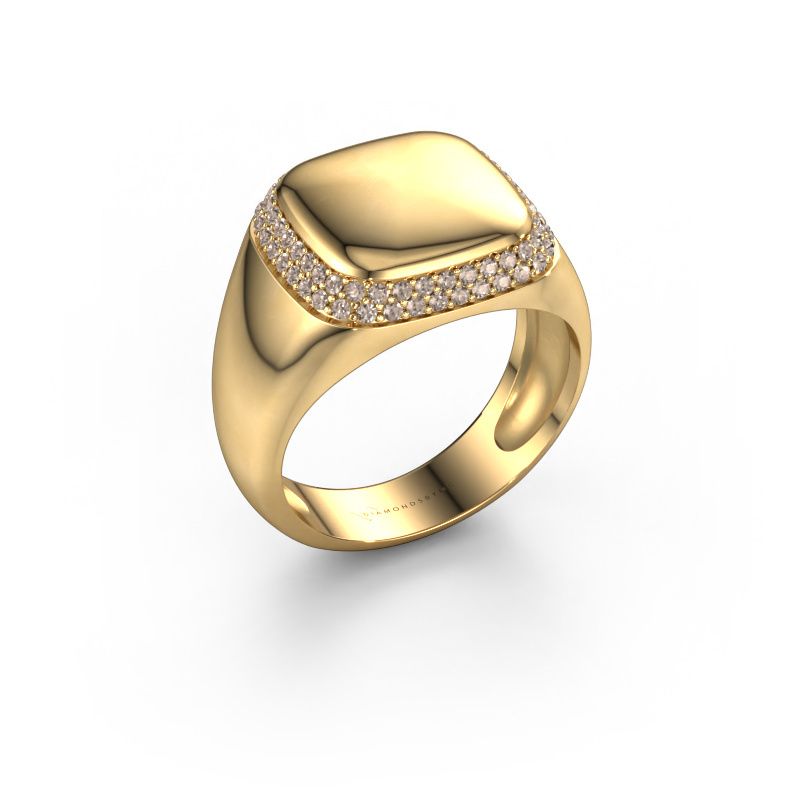 Bague pour homme Pascal 585 or jaune diamant brun 0.482 crt