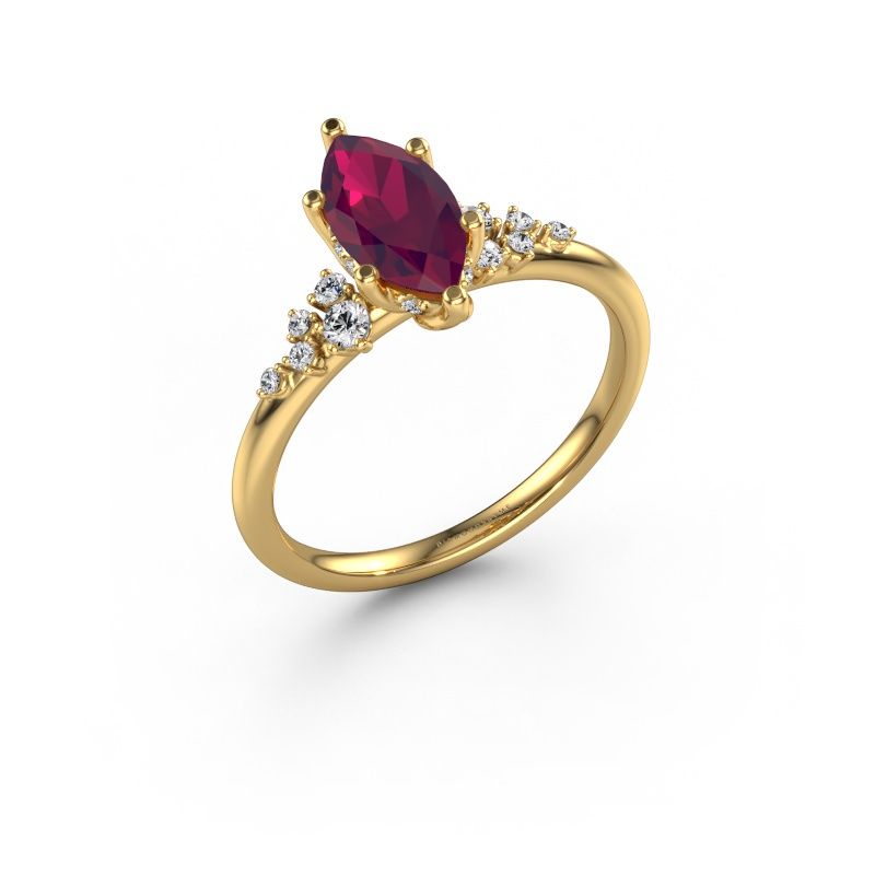 Engagement ring Emma MRQ 585 gold rhodolite 10x5 mm