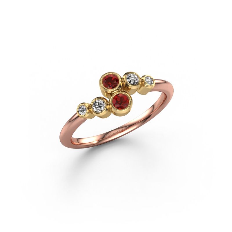 Ring Lonnie 585 rose gold garnet 2.5 mm