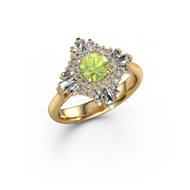 Bague de fiançailles Thalia 585 or jaune péridot 5.4 mm