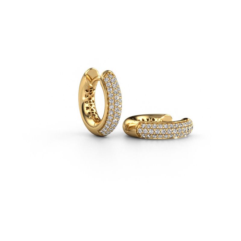 Hoop earrings Tristan B 14 mm 585 gold diamond 0.322 crt
