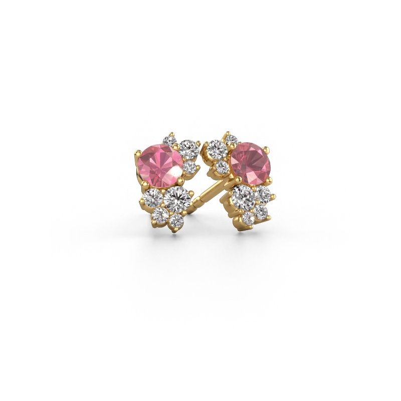 Stud earrings Veronica 585 gold tourmaline pink 4.2 mm
