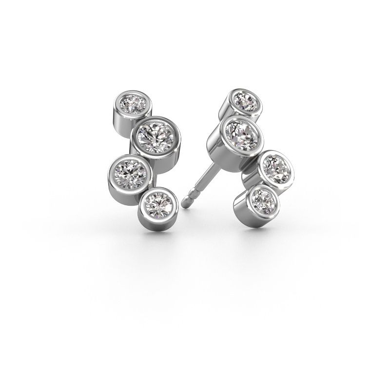 Oorstekers Marlys 2 585 witgoud zirkonia 2.5 mm