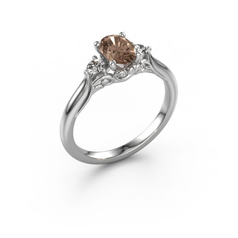 Verlovingsring Laurian OVL 950 platina bruine diamant 0.900 crt