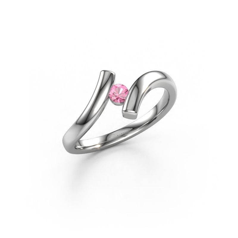 Ring Amy 585 white gold pink sapphire 4 mm