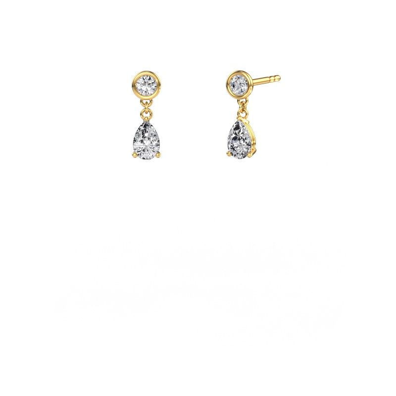 Pendants d'oreilles Lacey PER 585 or jaune diamant 3.60 crt