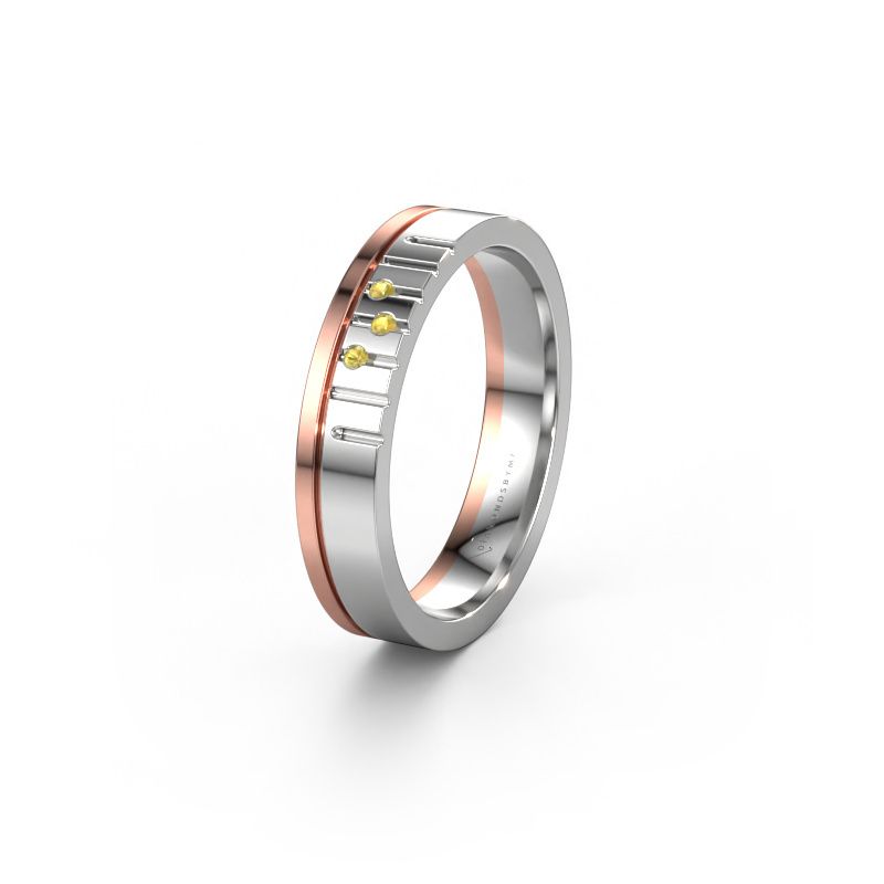 Bague d'amitié WH0332L14X 585 or blanc saphir jaune ±4x1.5 mm