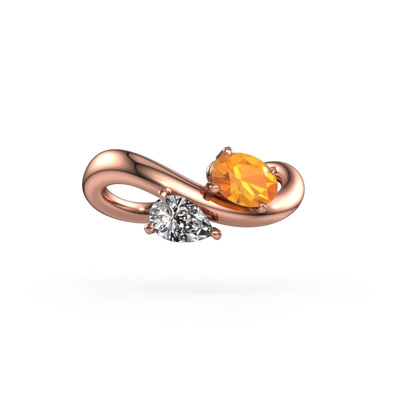 Engagement ring Chloe OVL-PER 585 rose gold citrin 6.5x4.5 mm