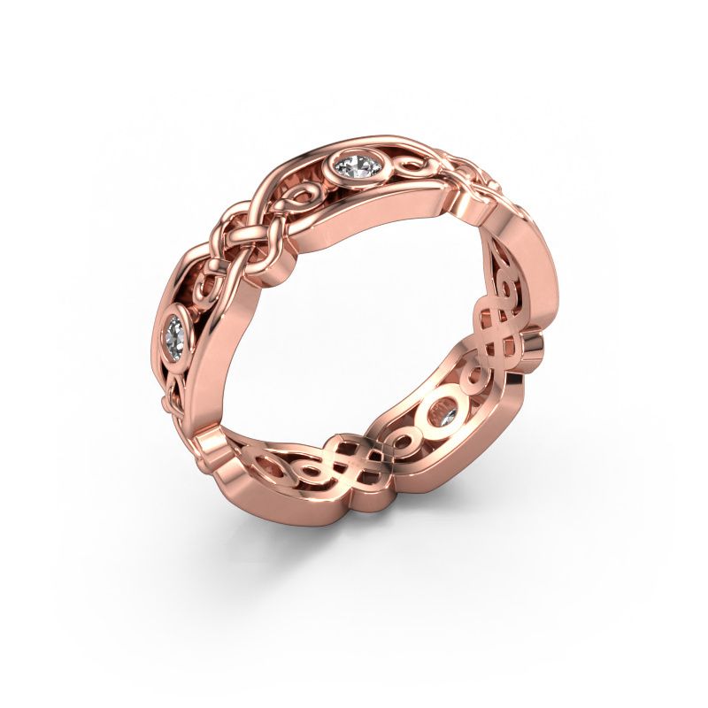 Ehering Rosa 585 Roségold Diamant ±5x2 mm