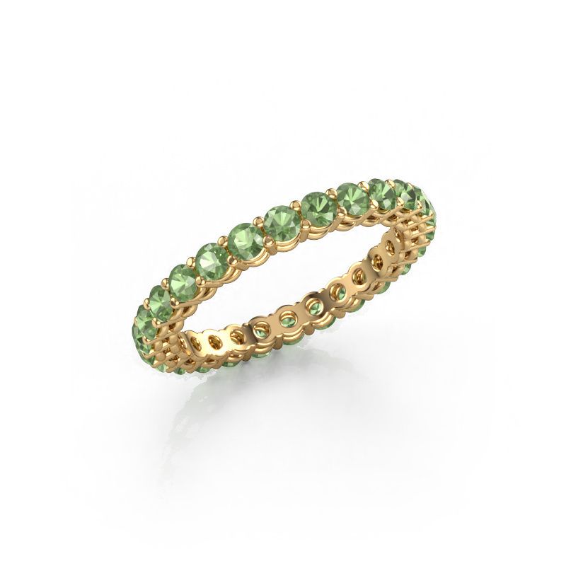 Vorsteckring Michelle full 2.4 585 Gold Turmalin grün 2.4 mm