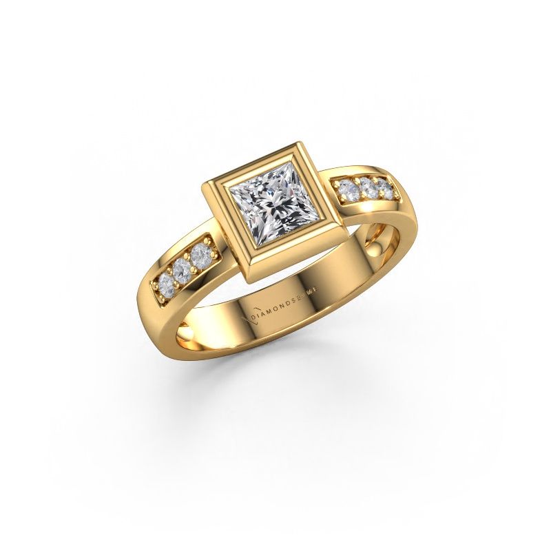 Ring Charlotte Square 585 gold lab grown diamond 0.50 crt