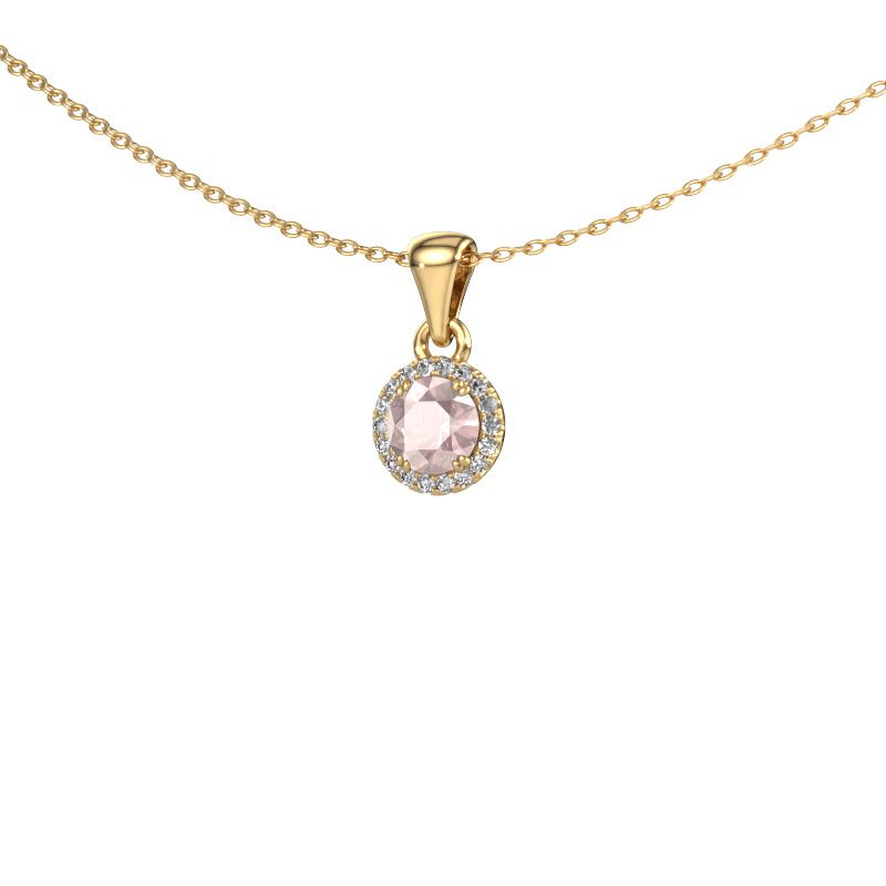 Pendant Seline rnd 585 gold morganite champagne 4.7 mm