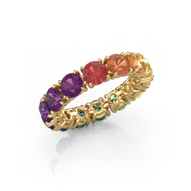 Bague Vivienne 4.7 585 or jaune Rainbow saphir 1 4.7 mm