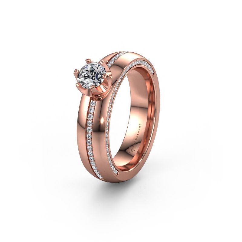Wedding ring WH0416L25E 585 rose gold lab grown diamond ±5 x 2.6 mm