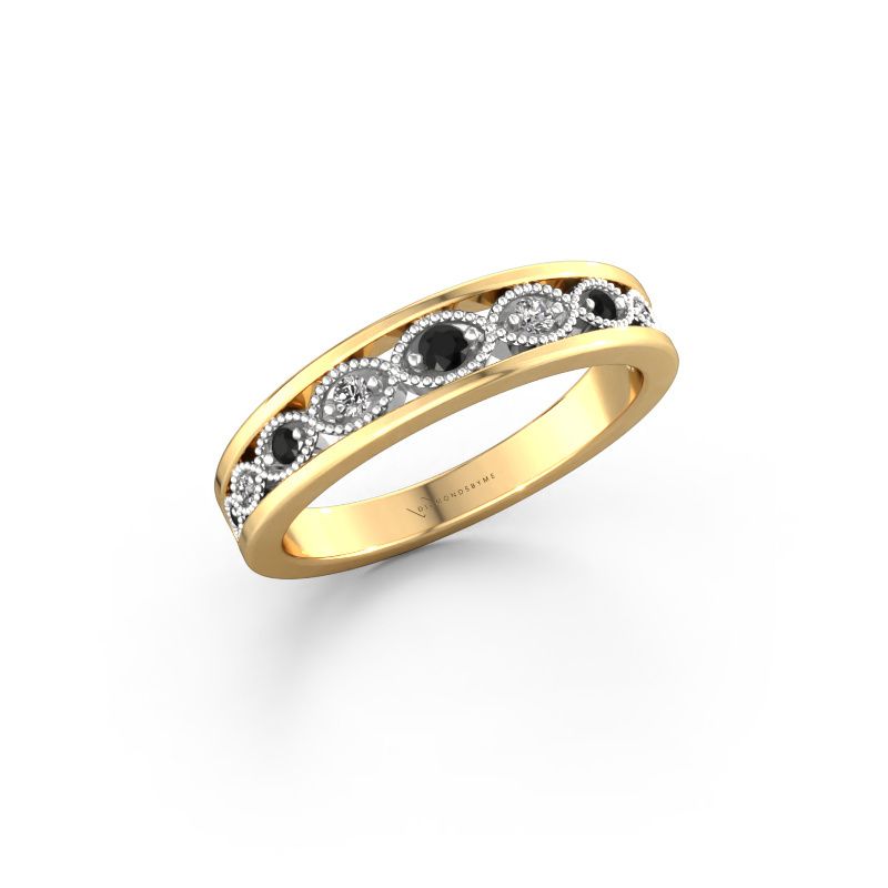 Bague superposable Laine 585 or jaune diamant noir 0.139 crt