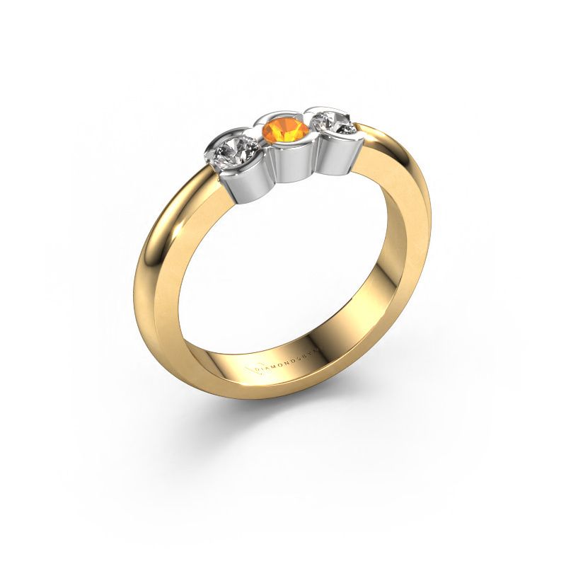 Bague Lotte 3 585 or jaune citrine 3 mm