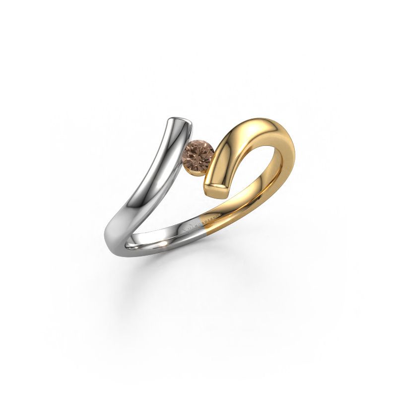 Bague Amy 585 or jaune diamant brun 0.25 crt
