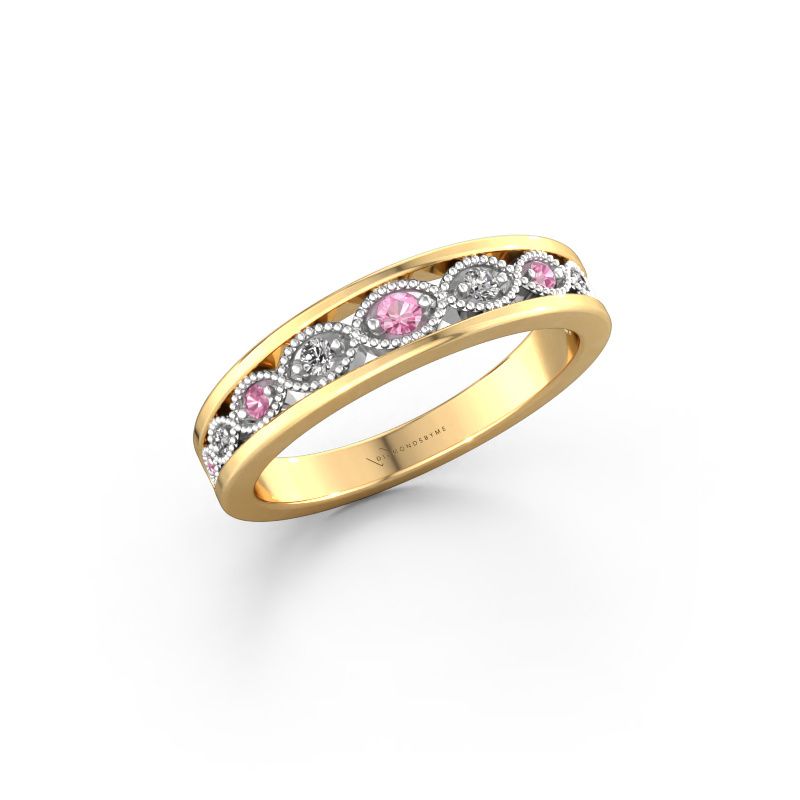Stackable ring Laine 585 gold pink sapphire 2 mm