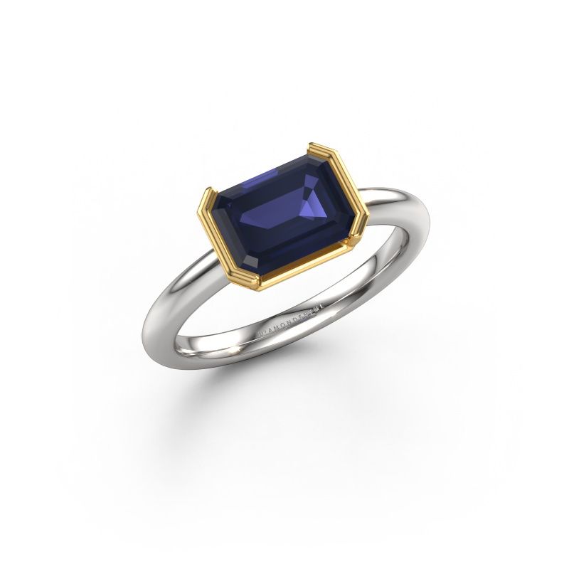 Bague de fiançailles Tayler EME 585 or blanc saphir 8x6 mm