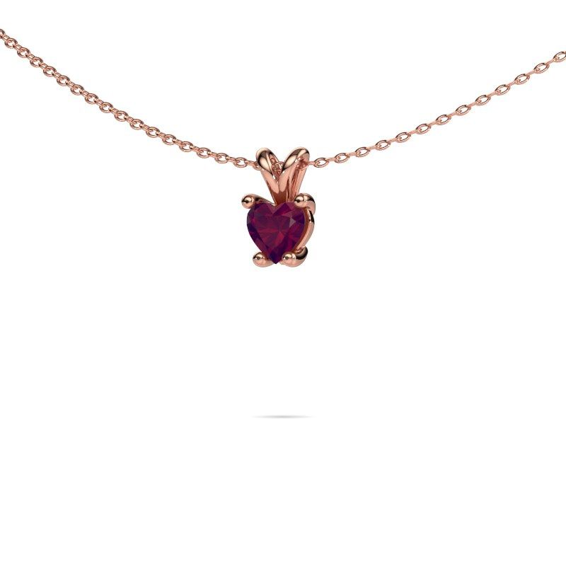 Pendentif Sam Heart 585 or rose rhodolite 5 mm