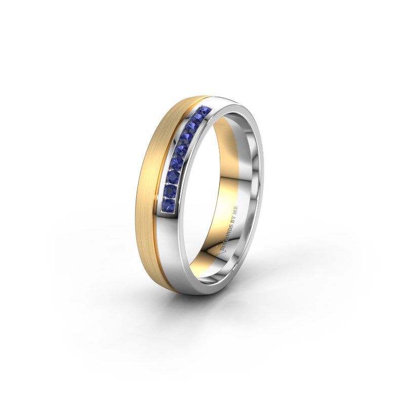 Image of Wedding ring WH0209L25APM<br/>585 gold ±5x1.7 mm<br/>Sapphire