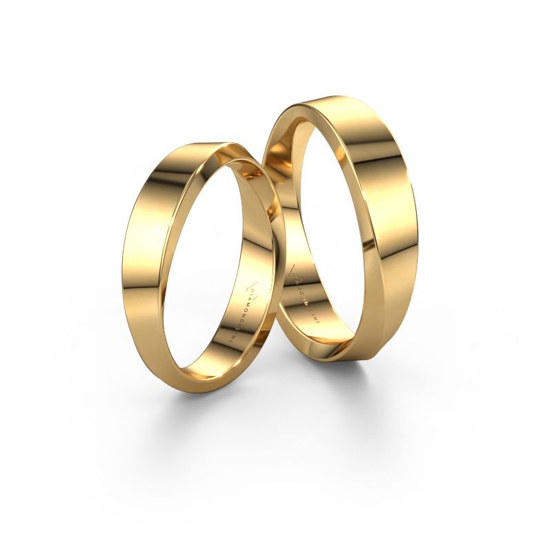 Wedding rings set WH2222LM14B ±4x2 mm 14 Carat gold