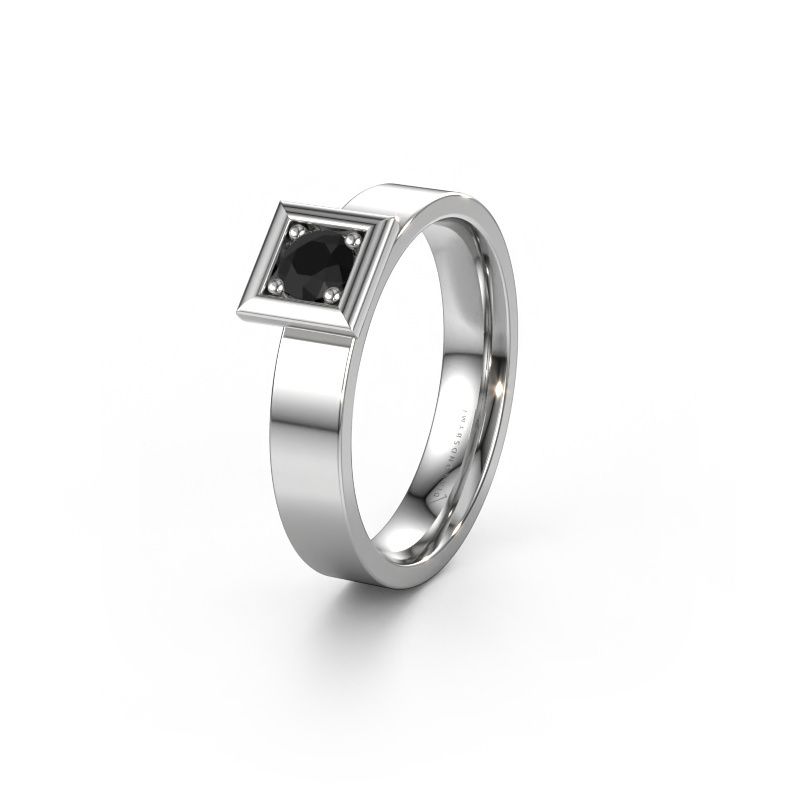 Wedding ring WH2112L14A 950 platinum black diamond ±0.16x0.07 in