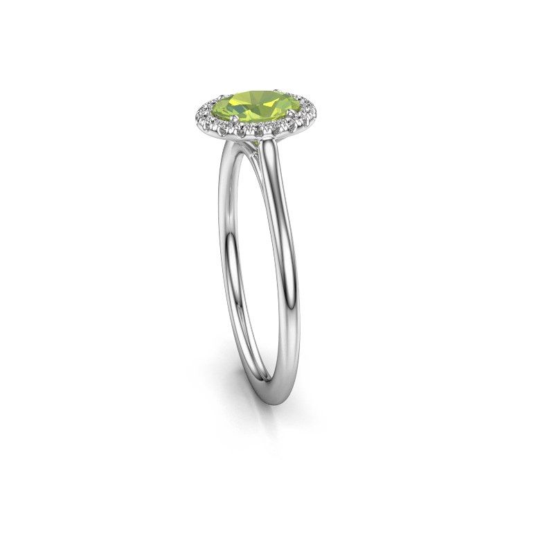Image of Engagement ring seline ovl 1<br/>950 platinum<br/>Peridot 6x4 mm