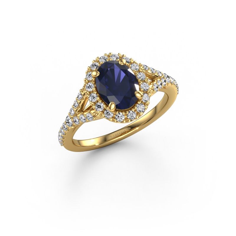 Engagement ring Kimber OVL 585 gold sapphire 8x6 mm