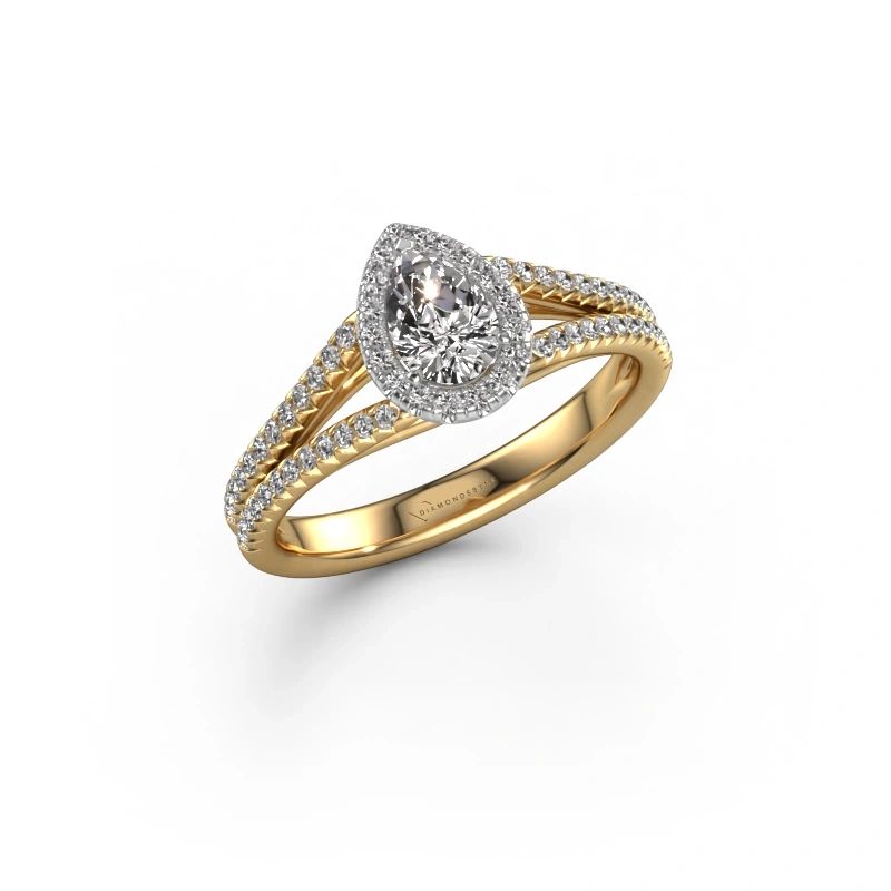Engagement ring Verla pear 2 585 gold diamond 0.99 crt