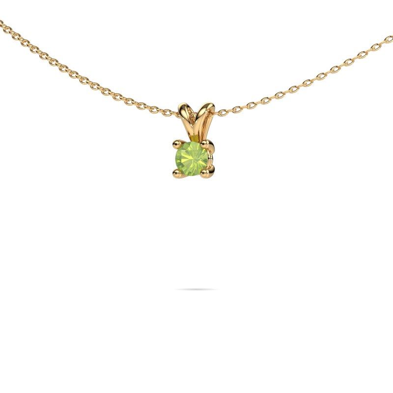 Pendant Sam RND 585 gold peridot 5 mm